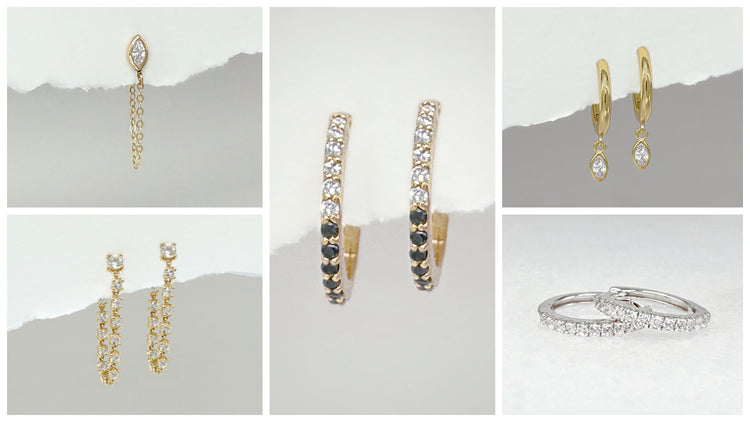 Huggie Hoop Earring Collection, 14k Gold, Sterling Silver, & Gemstones, Two of Most