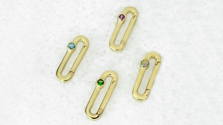 Gemstone Charm Holders | Solid Gold Chain Connectors & Extenders | Two of Most Fine Jewelry