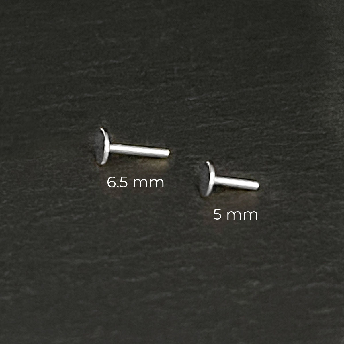 Flat Back Posts in 14k White Gold, Internally Threaded Screw Back Cartilage Jewelry from Two of Most