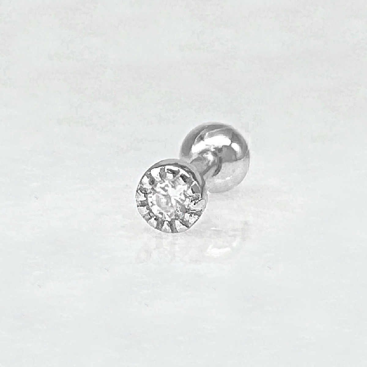 Bezel Stud Screw Back Earring | Silver Cartilage Ball Back from Two of Most