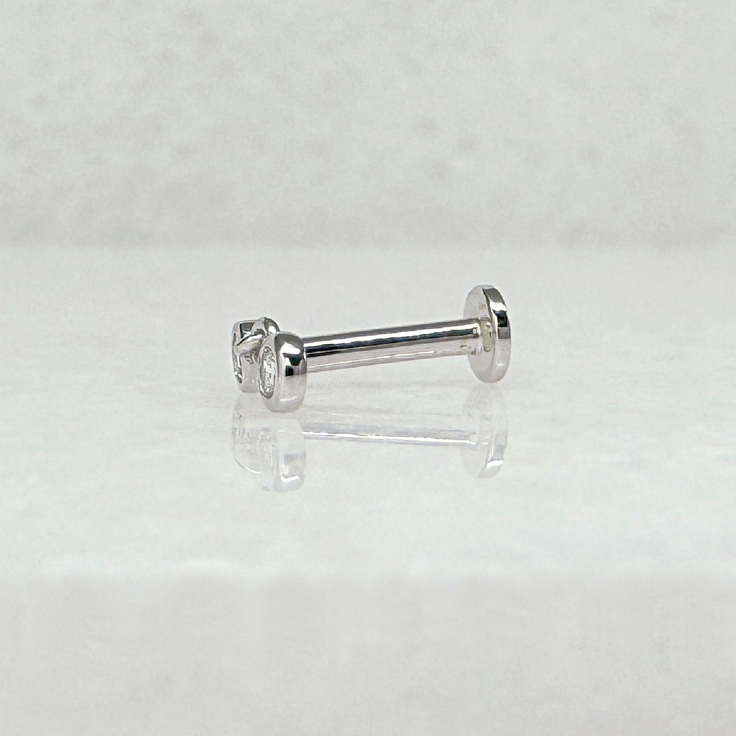 White Gold Diamond Dangle Flat Back Earring