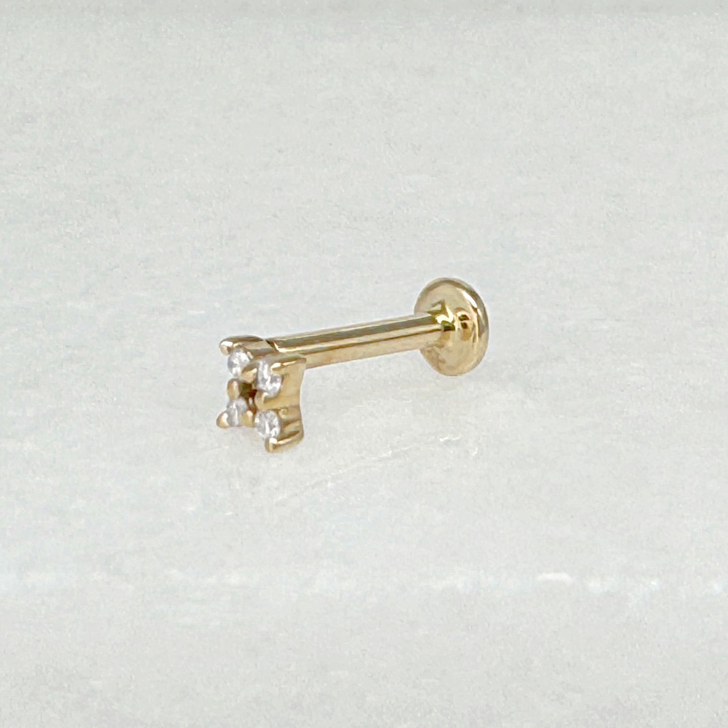 Four Point Star Diamond Stud Piercing Earring