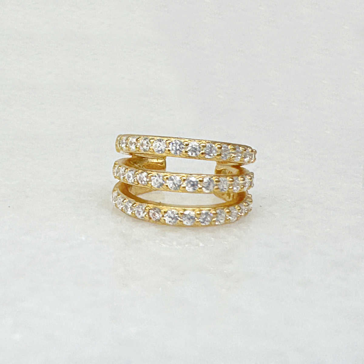 Gold Three Row Ear Cuff