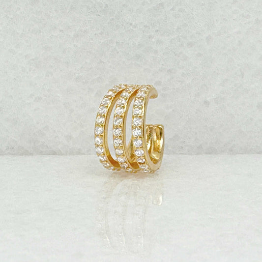 3 Row Gemstone Ear Cuff | Non Pierced Cartilage, Conch Earring from Two of Most