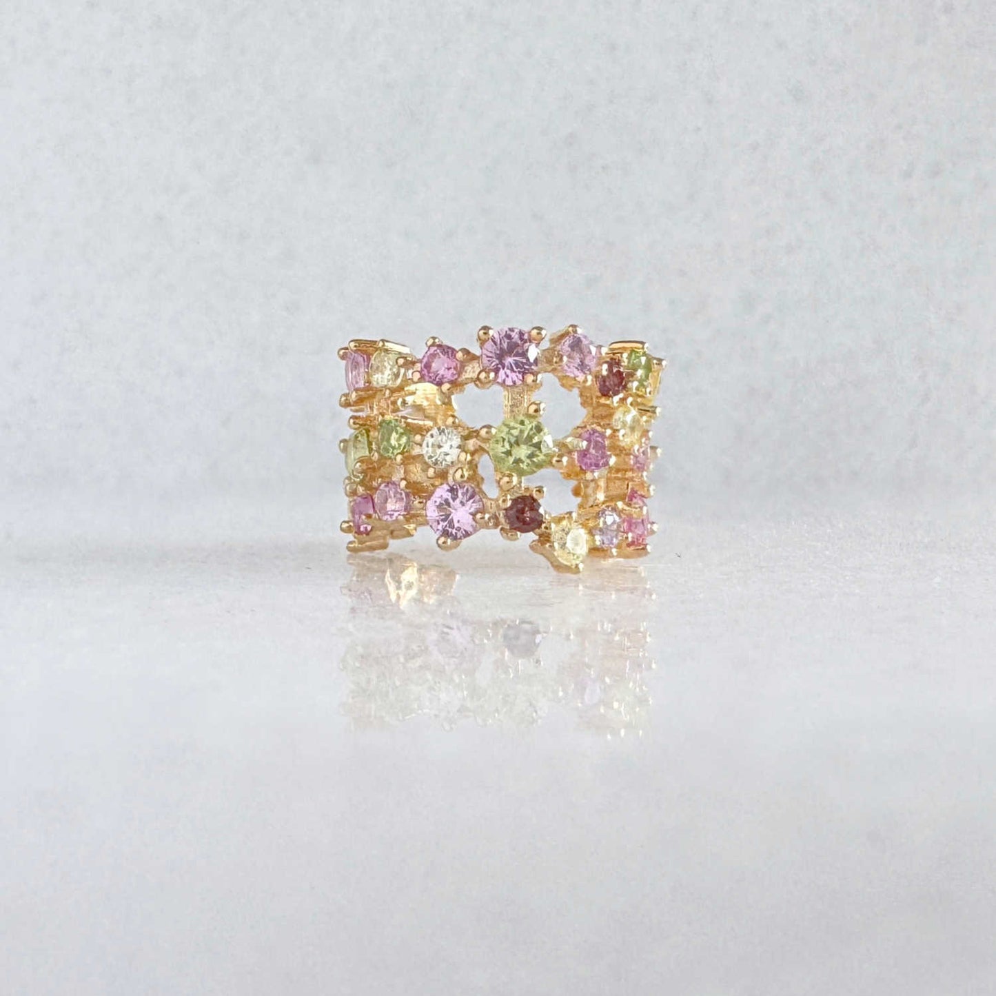 Multicolored Gemstone Ear Cuff | Non Pierced Cartilage, Conch Earring from Two of Most