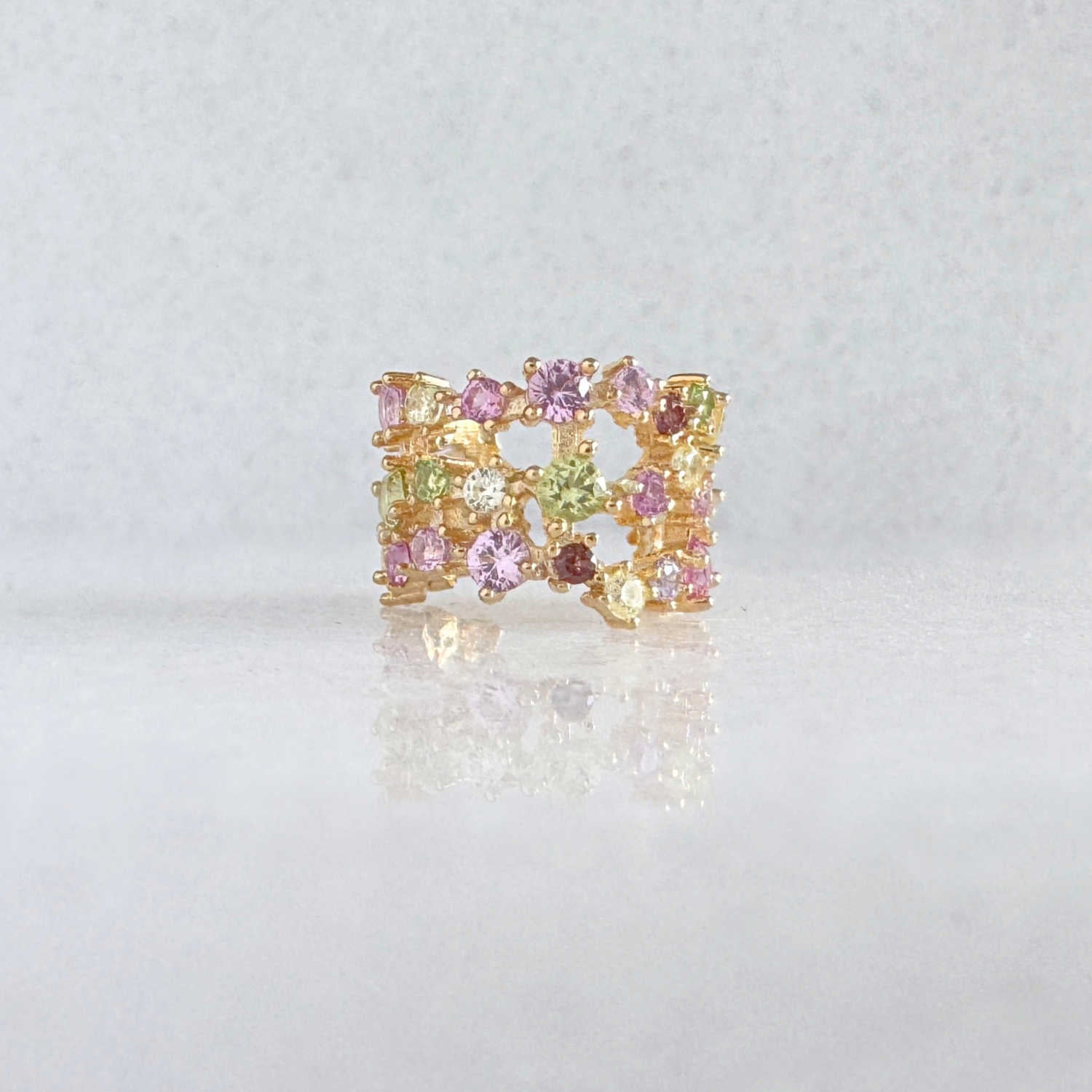 Multicolored Gemstone Ear Cuff | Non Pierced Cartilage, Conch Earring from Two of Most