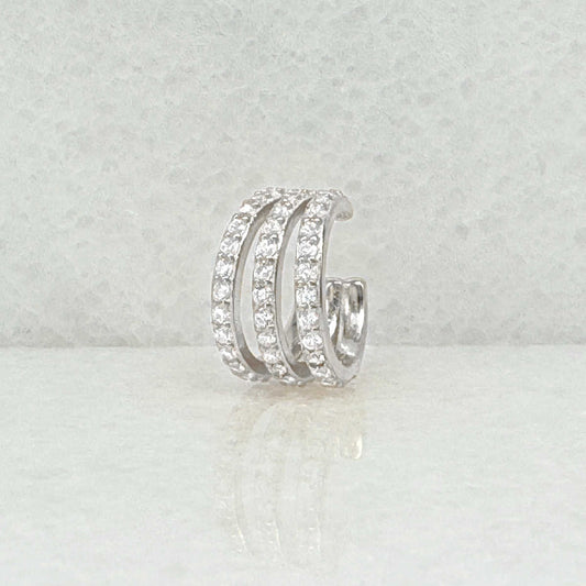 White Gold & Gemstone Ear Cuff | Non Pierced Cartilage, Conch Earring from Two of Most