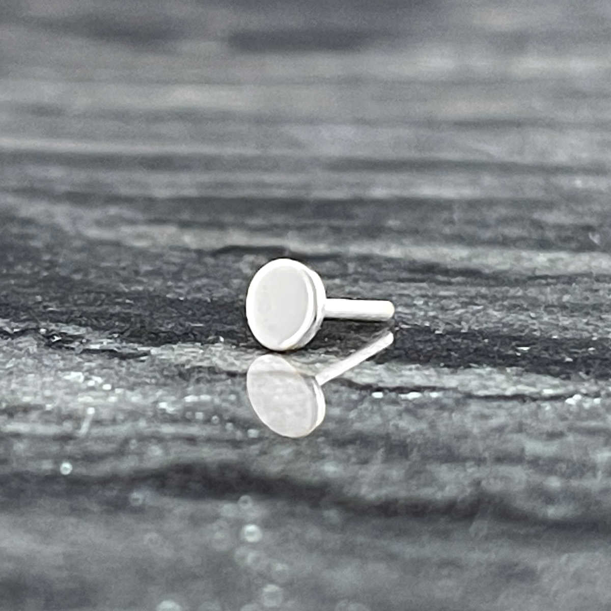 Lab Diamond White Gold Flat Back Stud Earring