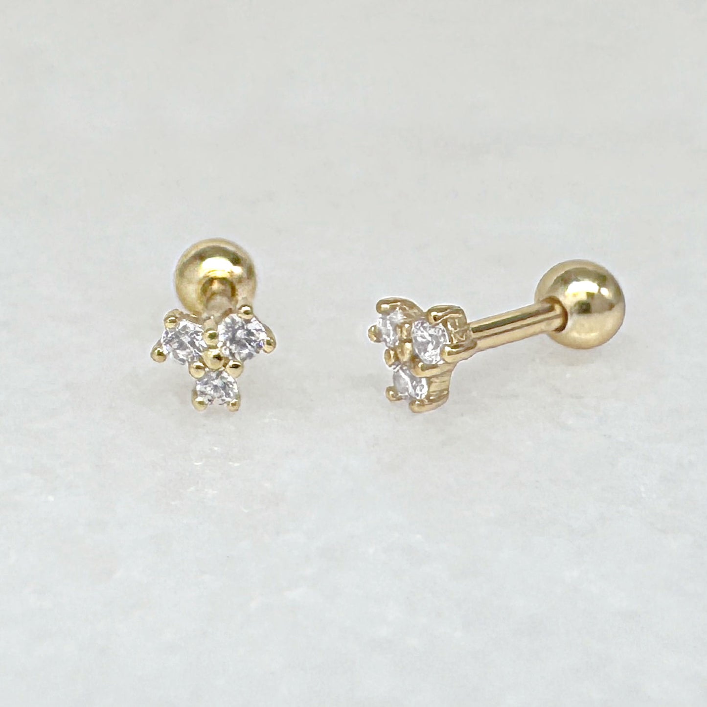 Cluster Screw Back Earring