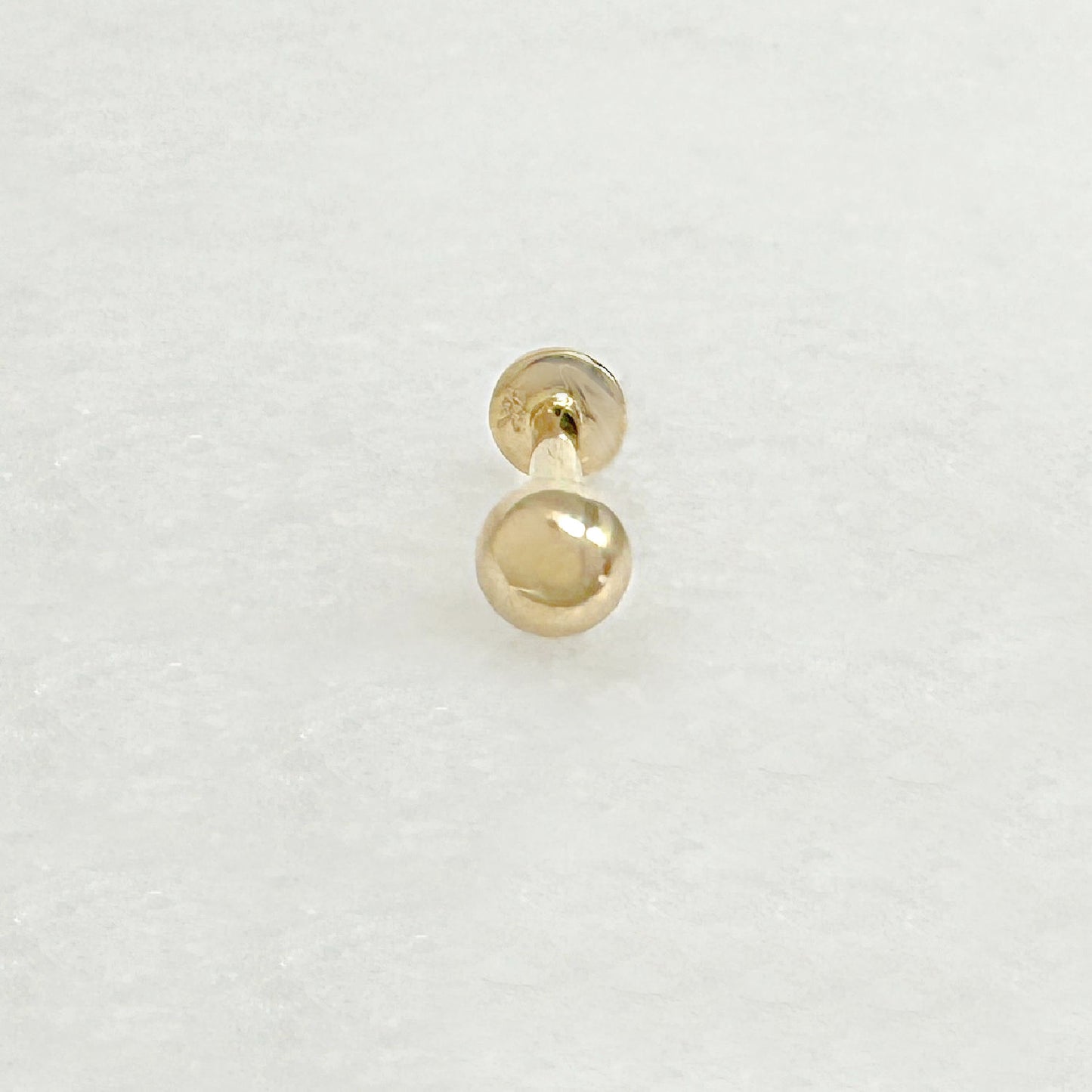 Gold Ball Unisex Cartilage Earring | 14k Flat Back Helix, Tragus, Conch Stud from Two of Most