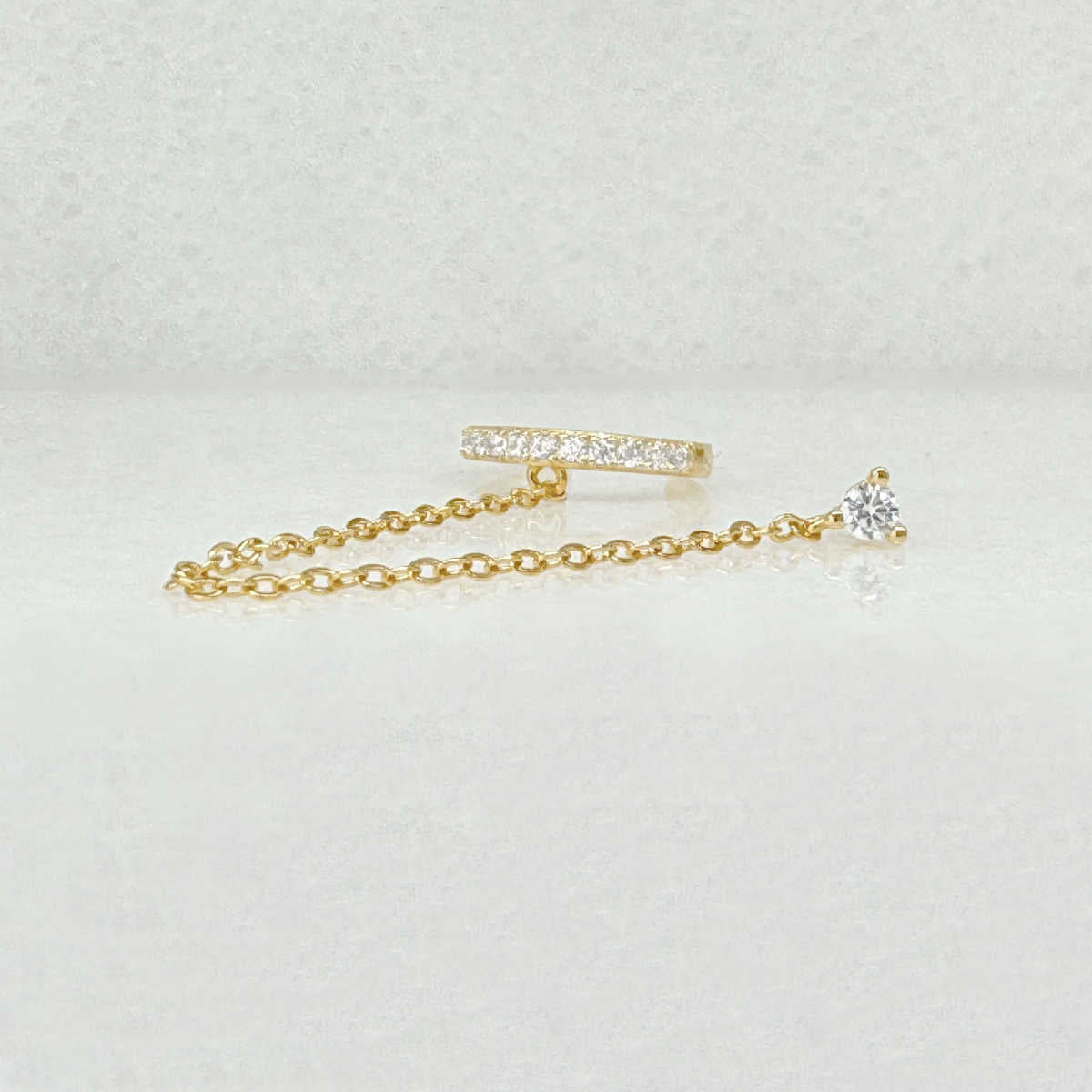 Ear Cuff with Stud | Connected Chain No Pierce Cartilage Earring from Two of Most