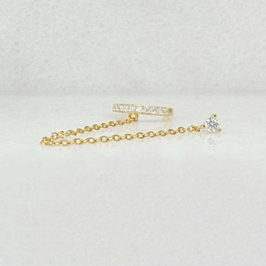Ear Cuff with Stud | Connected Chain No Pierce Cartilage Earring from Two of Most