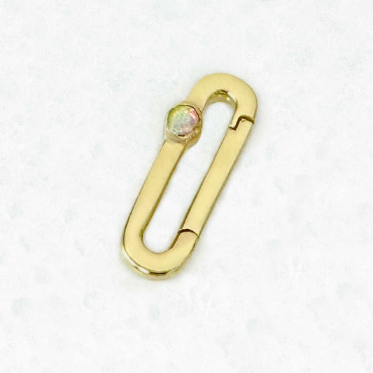 Gold Charm Holder with Opal | Necklace Enhancer Clip from Two of Most
