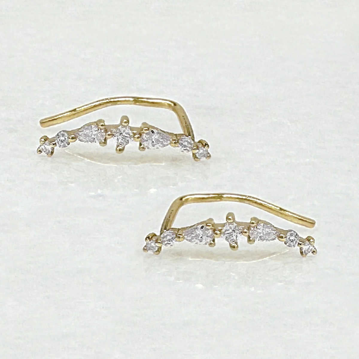 Gold Studded Ear store Climbers