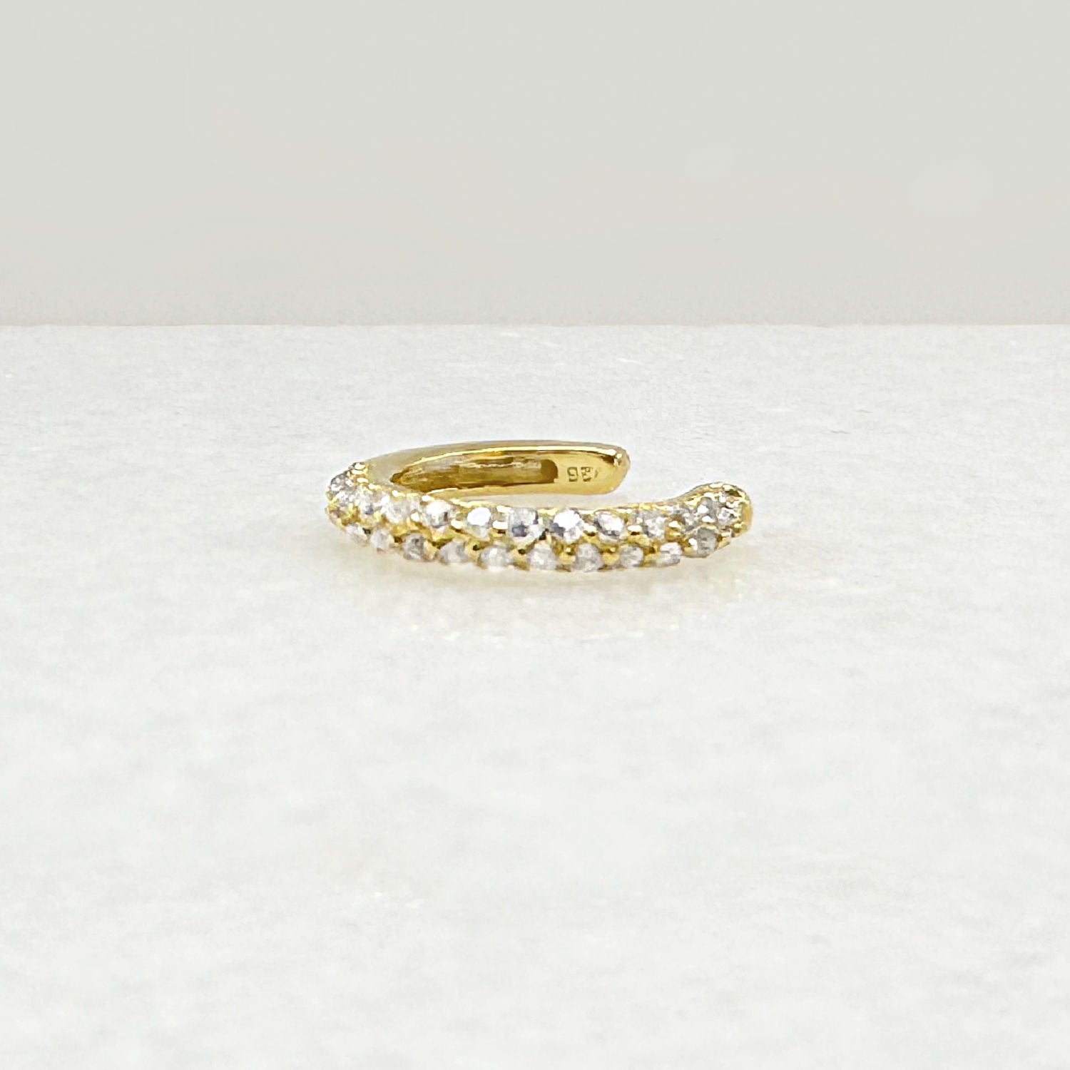 Pavé Gemstone Gold Ear Cuff | Non Pierced Cartilage, Conch Earring from Two of Most Fine Jewelry