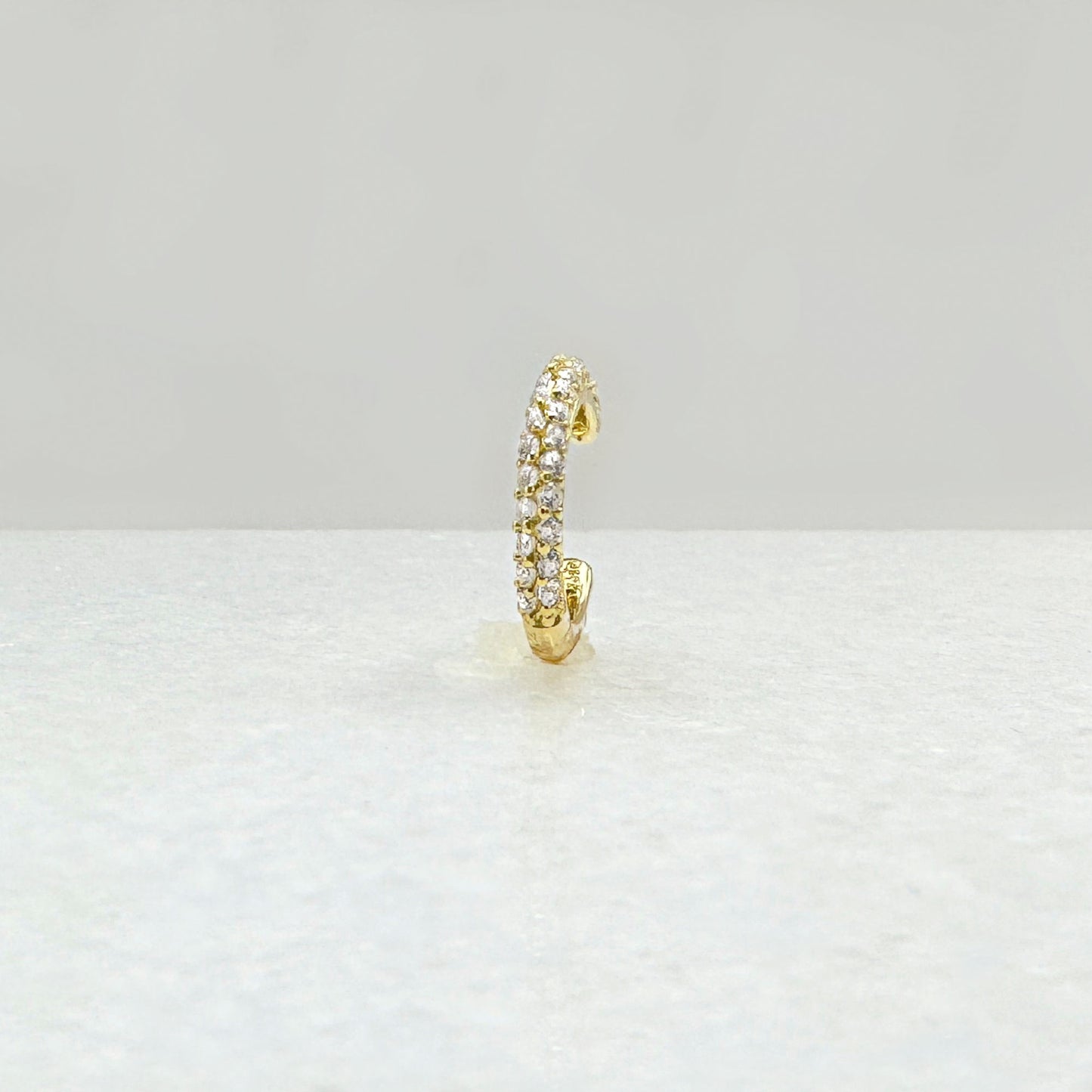 Pavé Gemstone Gold Ear Cuff | Non Pierced Cartilage, Conch Earring from Two of Most Fine Jewelry
