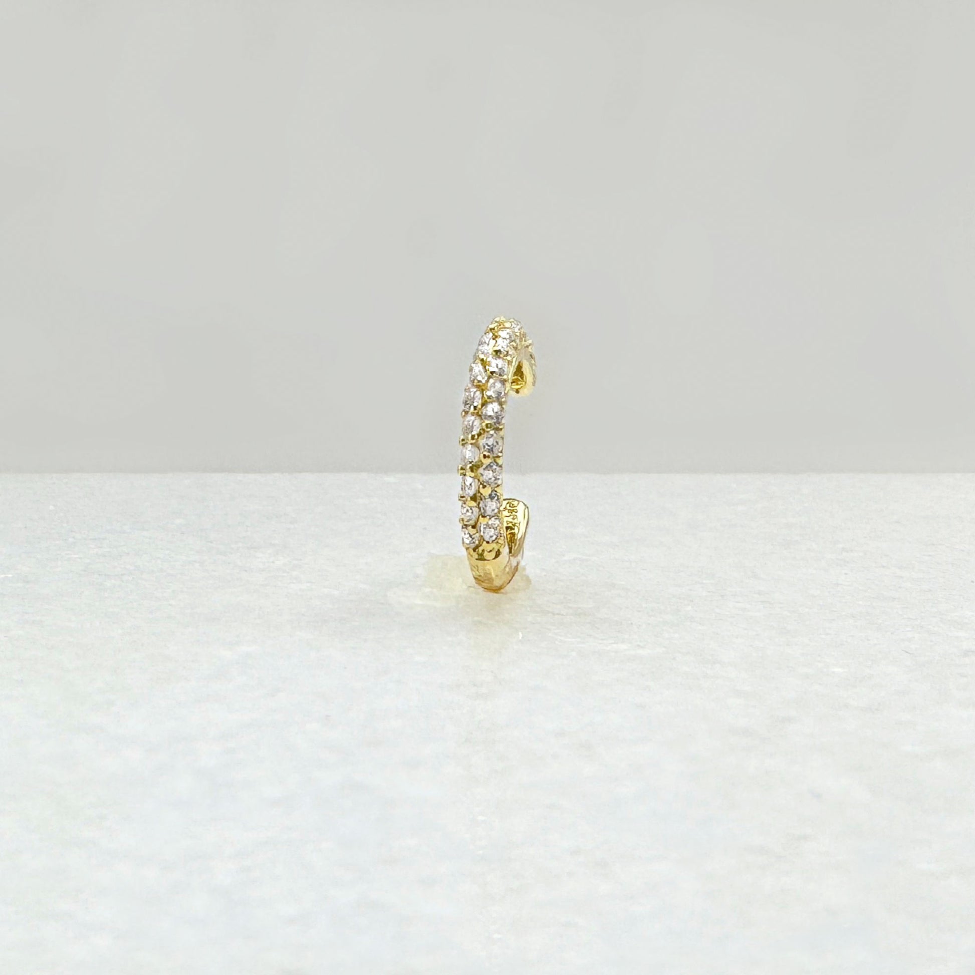 Pavé Gemstone Gold Ear Cuff | Non Pierced Cartilage, Conch Earring from Two of Most Fine Jewelry