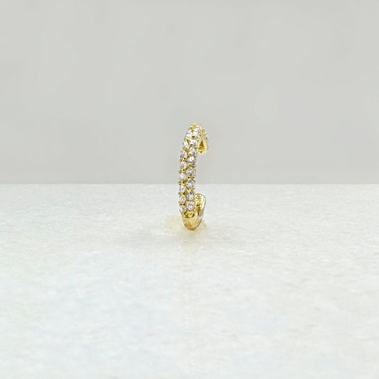 Pavé Gemstone Gold Ear Cuff | Non Pierced Cartilage, Conch Earring from Two of Most Fine Jewelry
