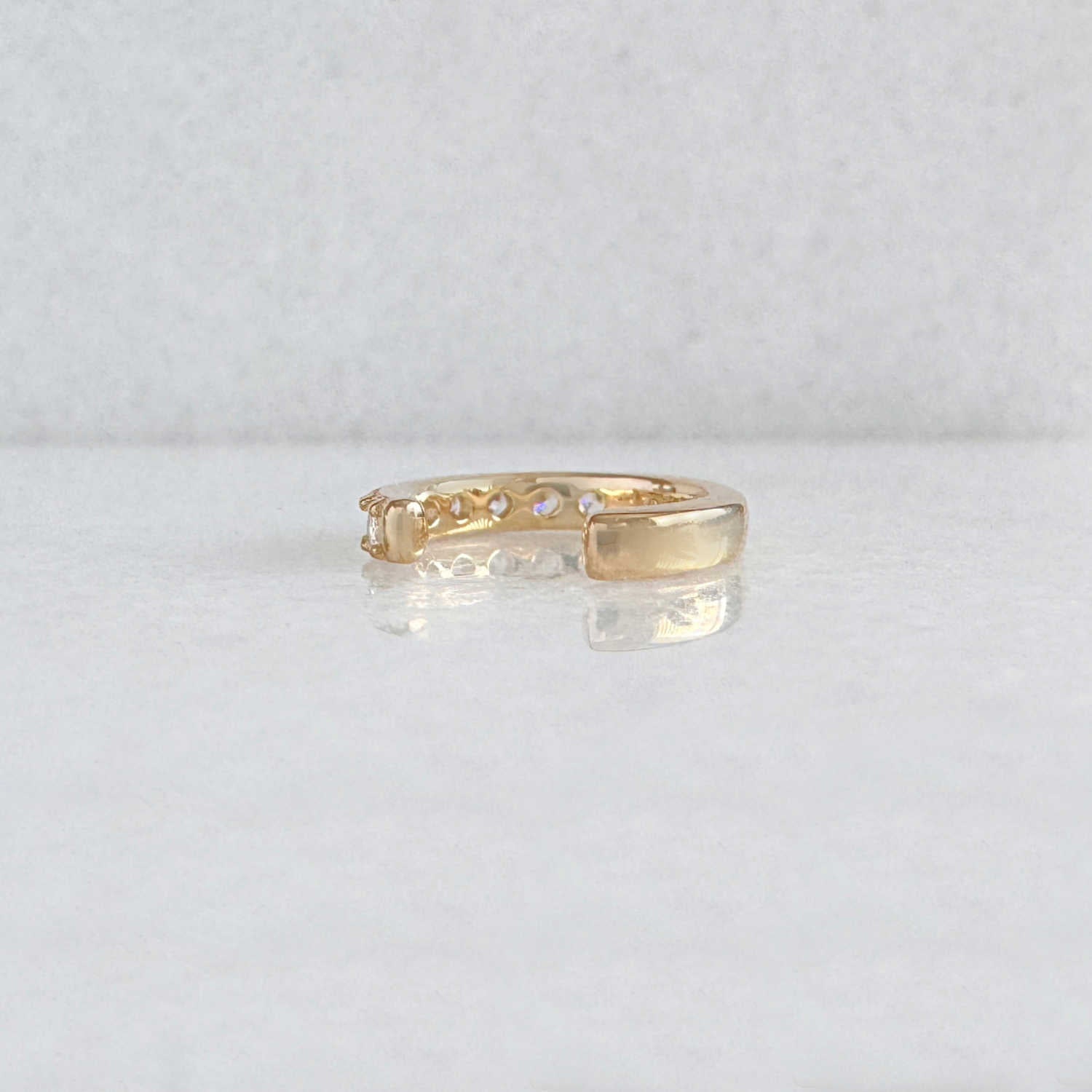 Pavé Gemstone Gold Ear Cuff, Inside View