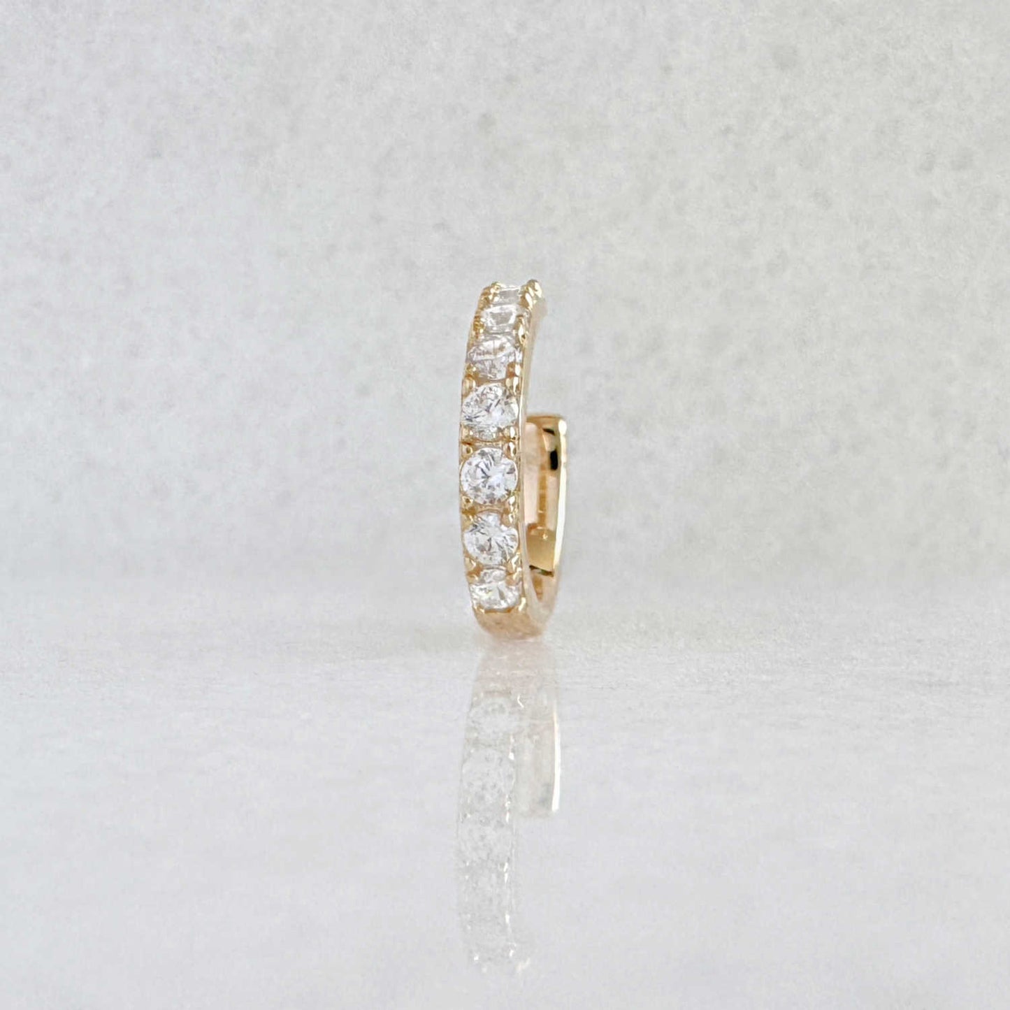 Pavé Gemstone Gold Ear Cuff | Non Pierced Cartilage, Conch Earring from Two of Most Fine Jewelry