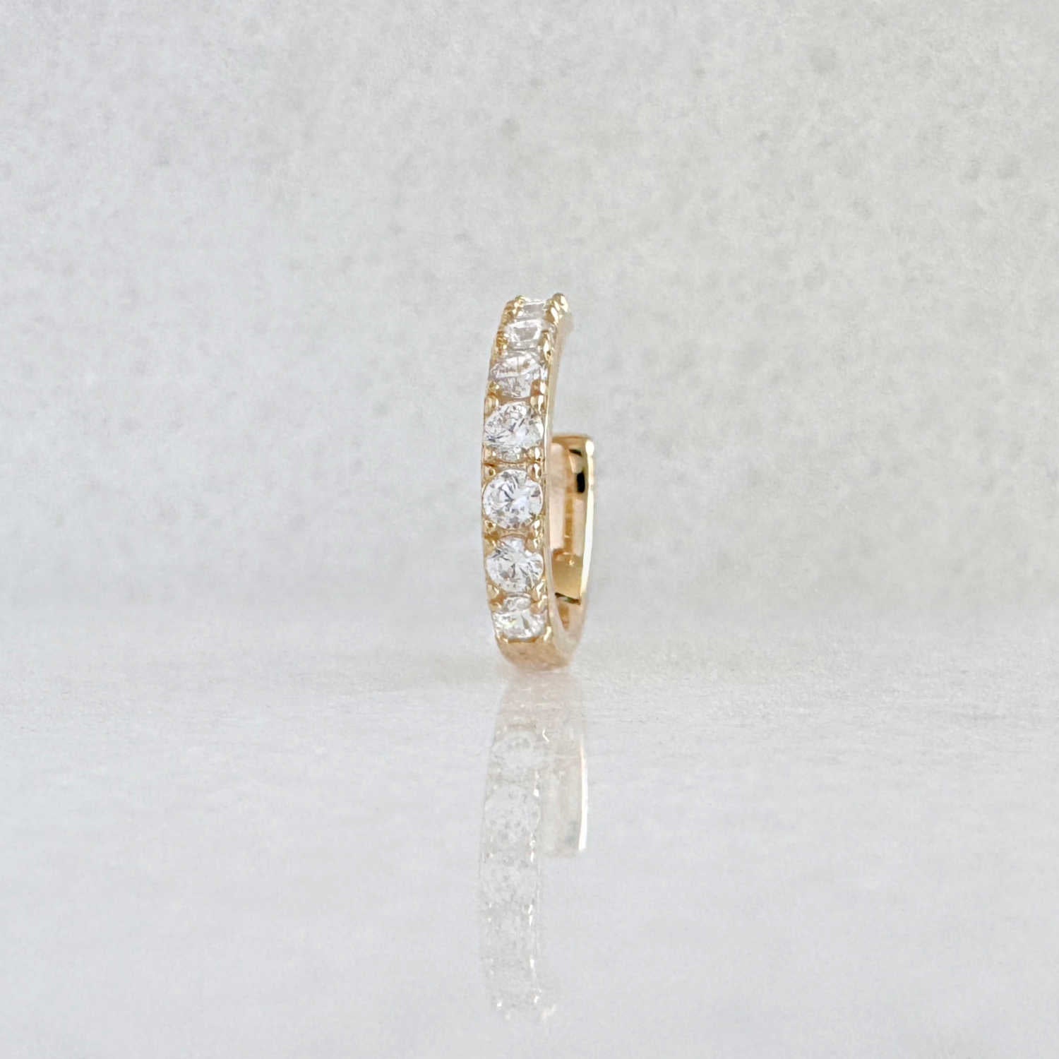 Pavé Gemstone Gold Ear Cuff | Non Pierced Cartilage, Conch Earring from Two of Most Fine Jewelry