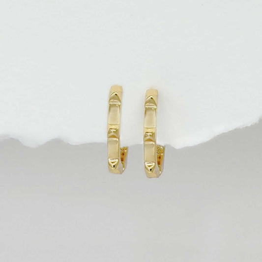 Gold Hoop Earrings with Spikes