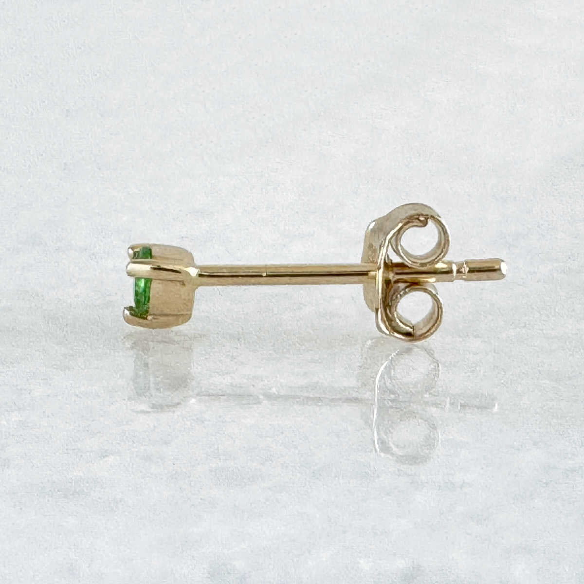 Green Tsavorite Gold Stud Earrings