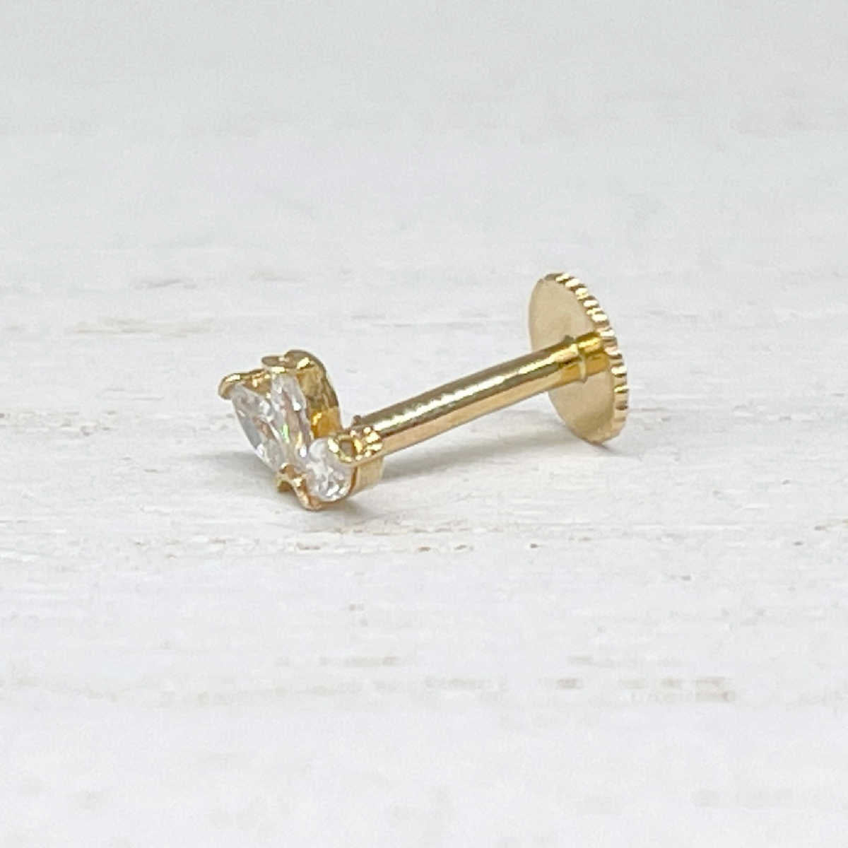 Lotus Flower Flat Back Gold Cartilage Earring