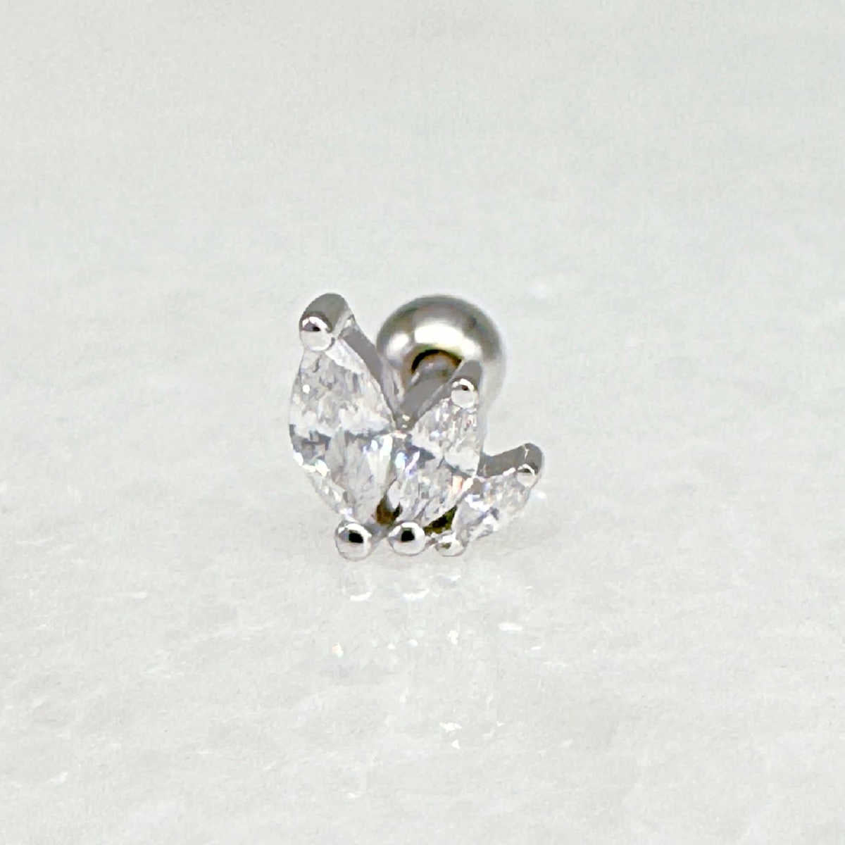 Lotus Gemstone Nap Earring | Screw Back Cartilage Barbell Studs from Two of Most