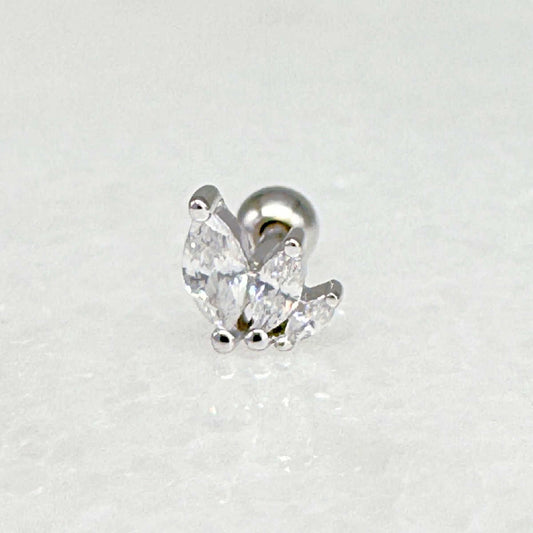 Lotus Gemstone Nap Earring | Screw Back Cartilage Barbell Studs from Two of Most