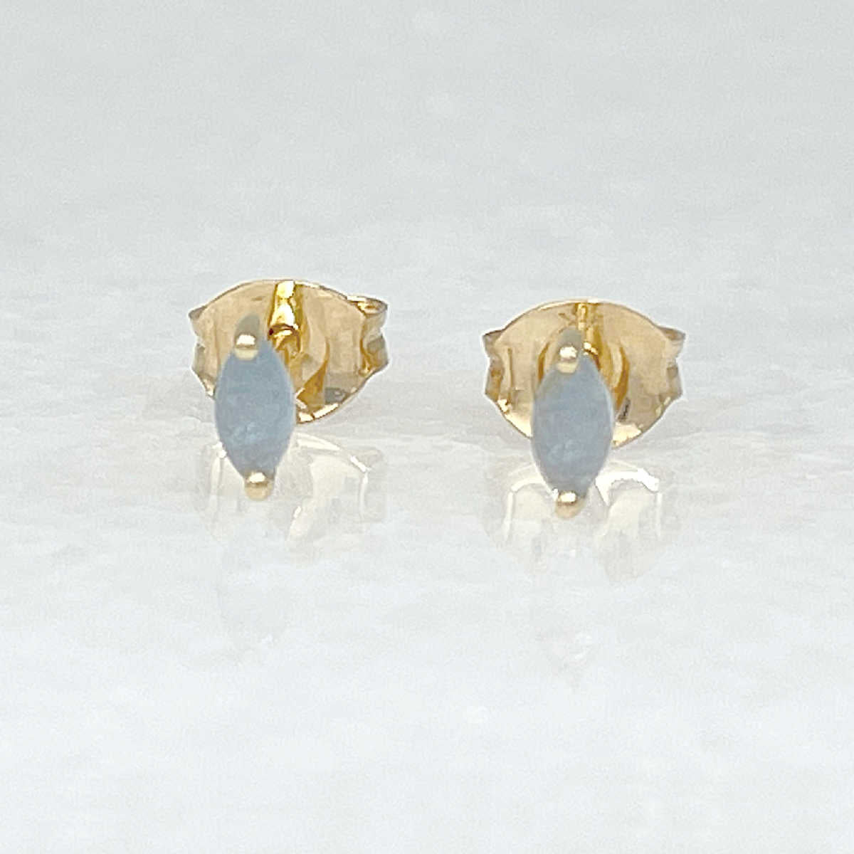 Marquise Cut Aquamarine Stud Earrings