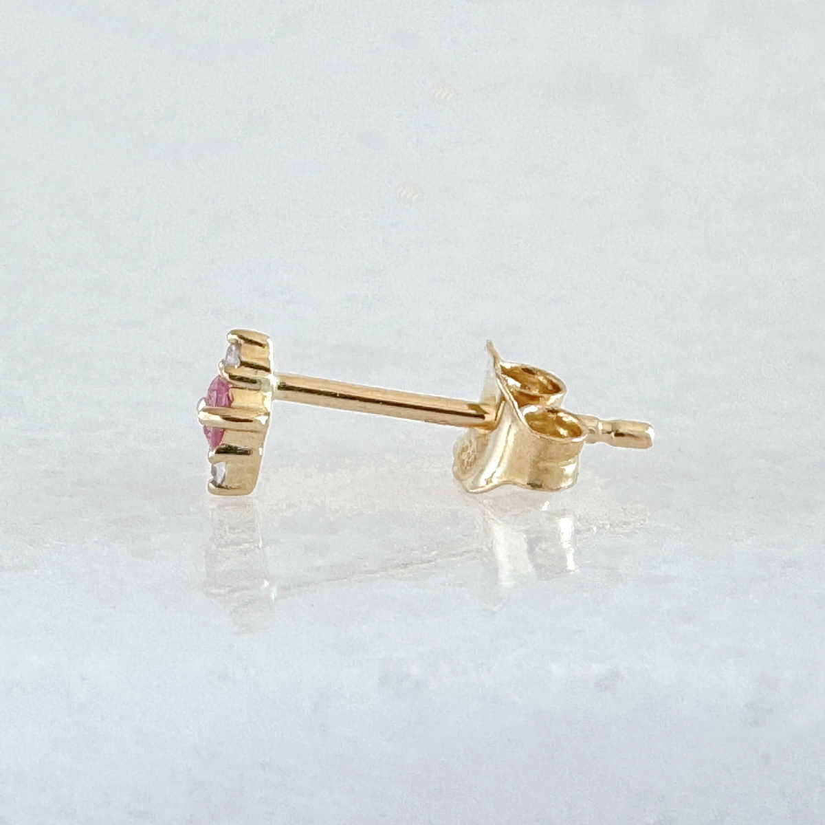 Pink & White Sapphire Stud Earrings