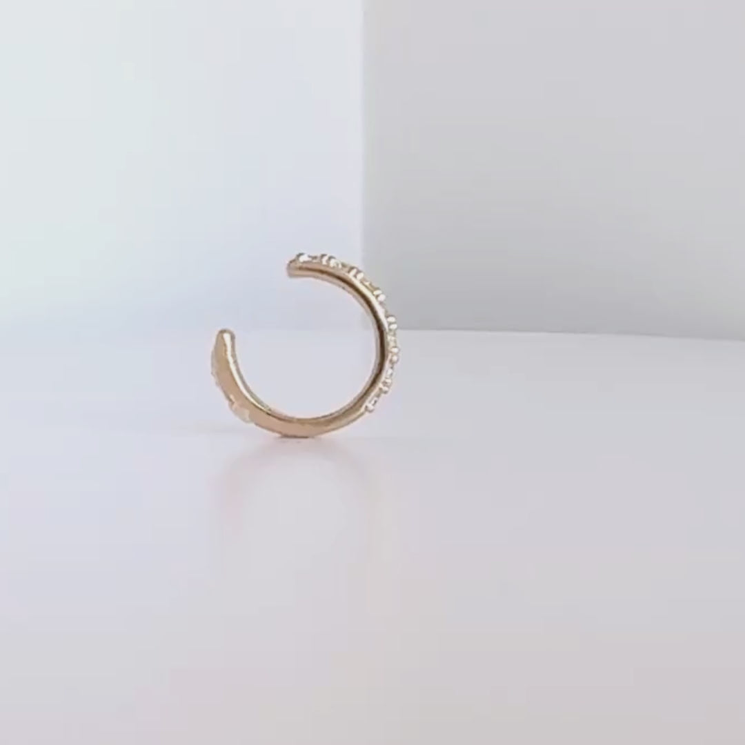 Video of Pavé Gemstone Gold Ear Cuff | Non Pierced Cartilage, Conch Earring