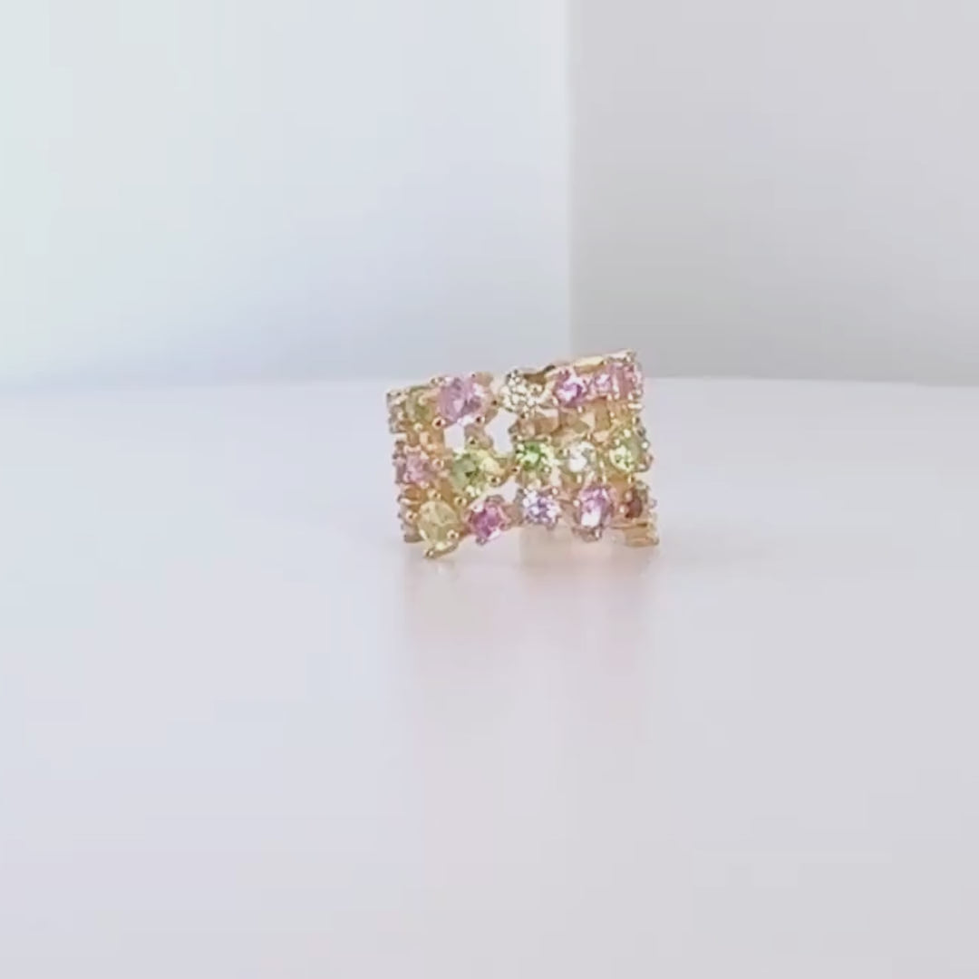 Video of Multicolored Gemstone Ear Cuff, Two of Most