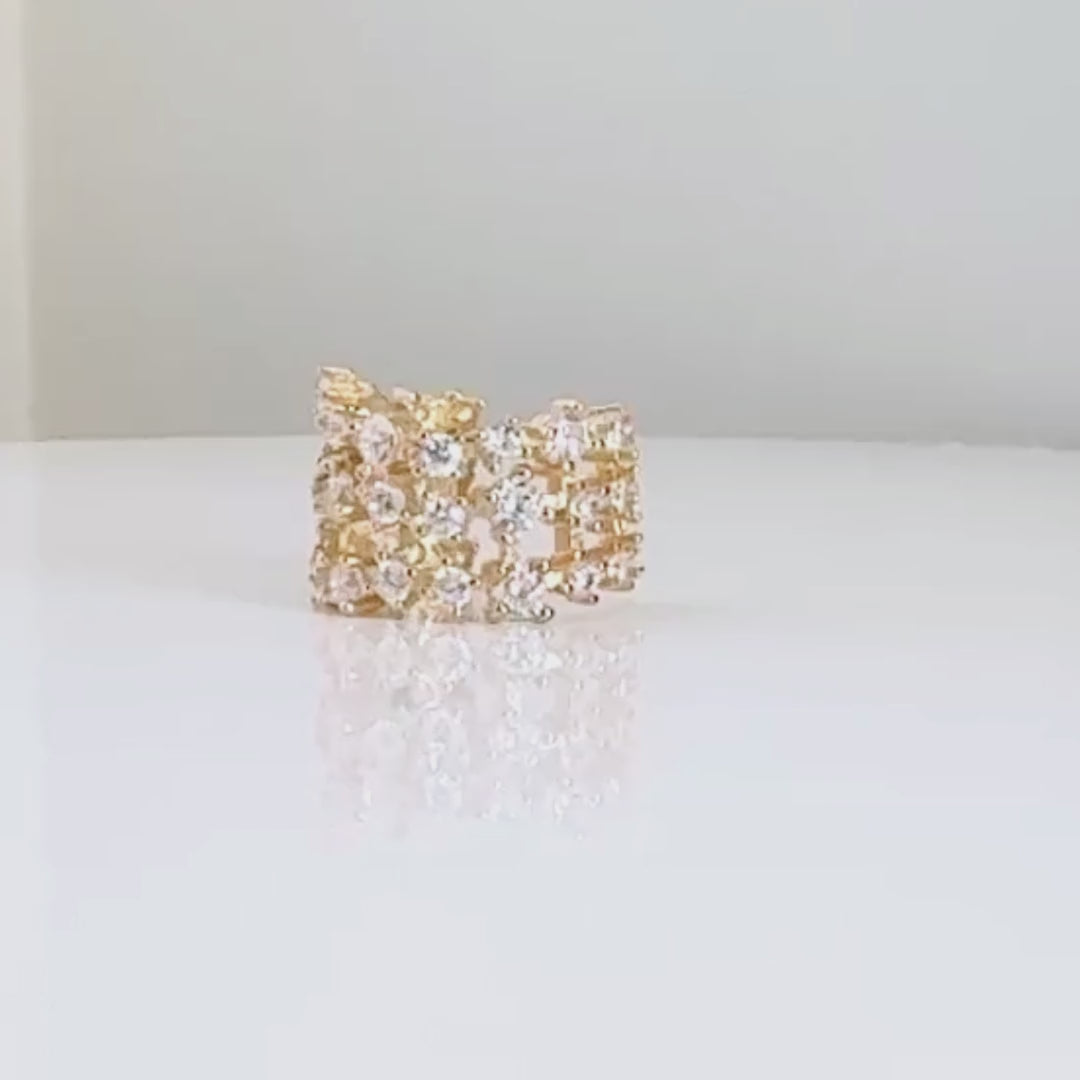 Video of Wide Gold and Gemstone Ear Cuff, Two of Most