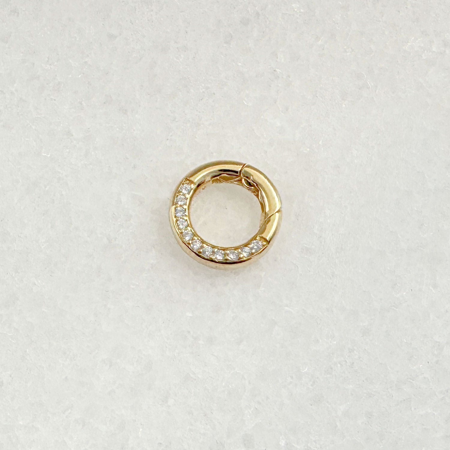 Small Gold Charm Holder with Gemstones, Multiple Charm Connector Clip from Two of Most