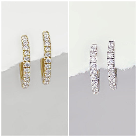 Gold & Silver Huggie Earring Set