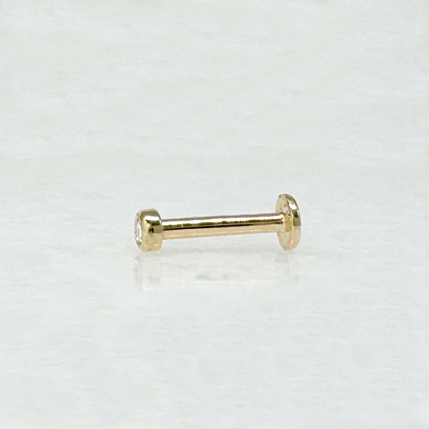 Gold Bezel Diamond Flat Back Earring