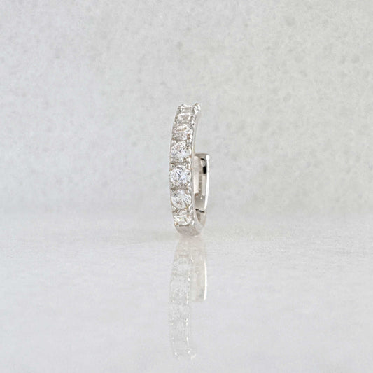 Pavé Gemstone White Gold Ear Cuff | Non Pierced Cartilage, Conch Earring from Two of Most Fine Jewelry