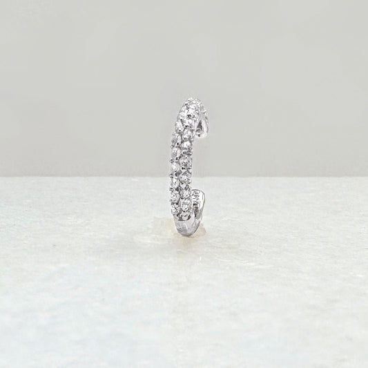 Pavé Gemstone White Gold Ear Cuff | Non Pierced Cartilage, Conch Earring from Two of Most Fine Jewelry