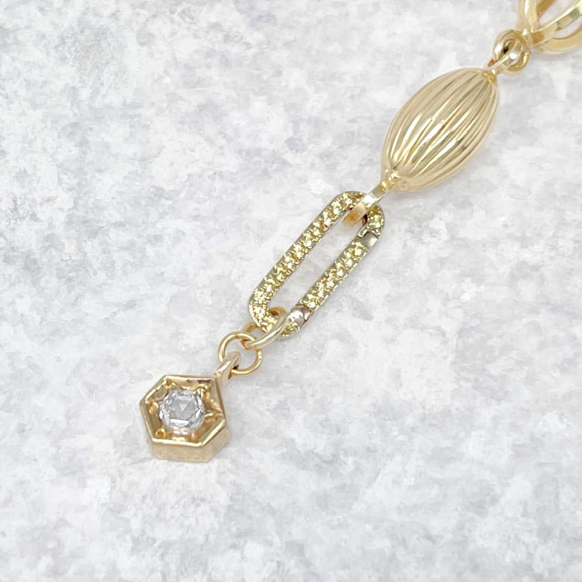 Yellow Sapphire Charm Holder with Diamond Charm