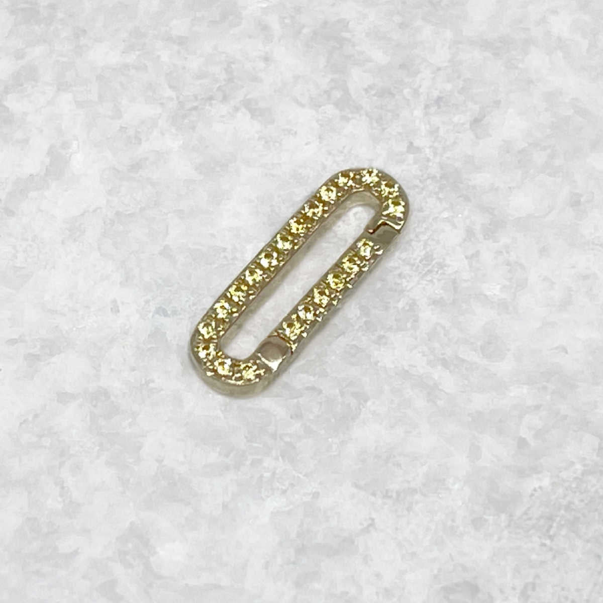 White Sapphire Charm Holder  Gold Necklace Connector Clip – Two of Most