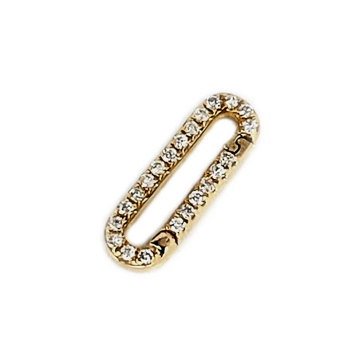 14k Gold Charm Holder with Diamond for Bracelet, Necklace, Pendant | Multiple Charm Clip Connector | Charm Enhancer