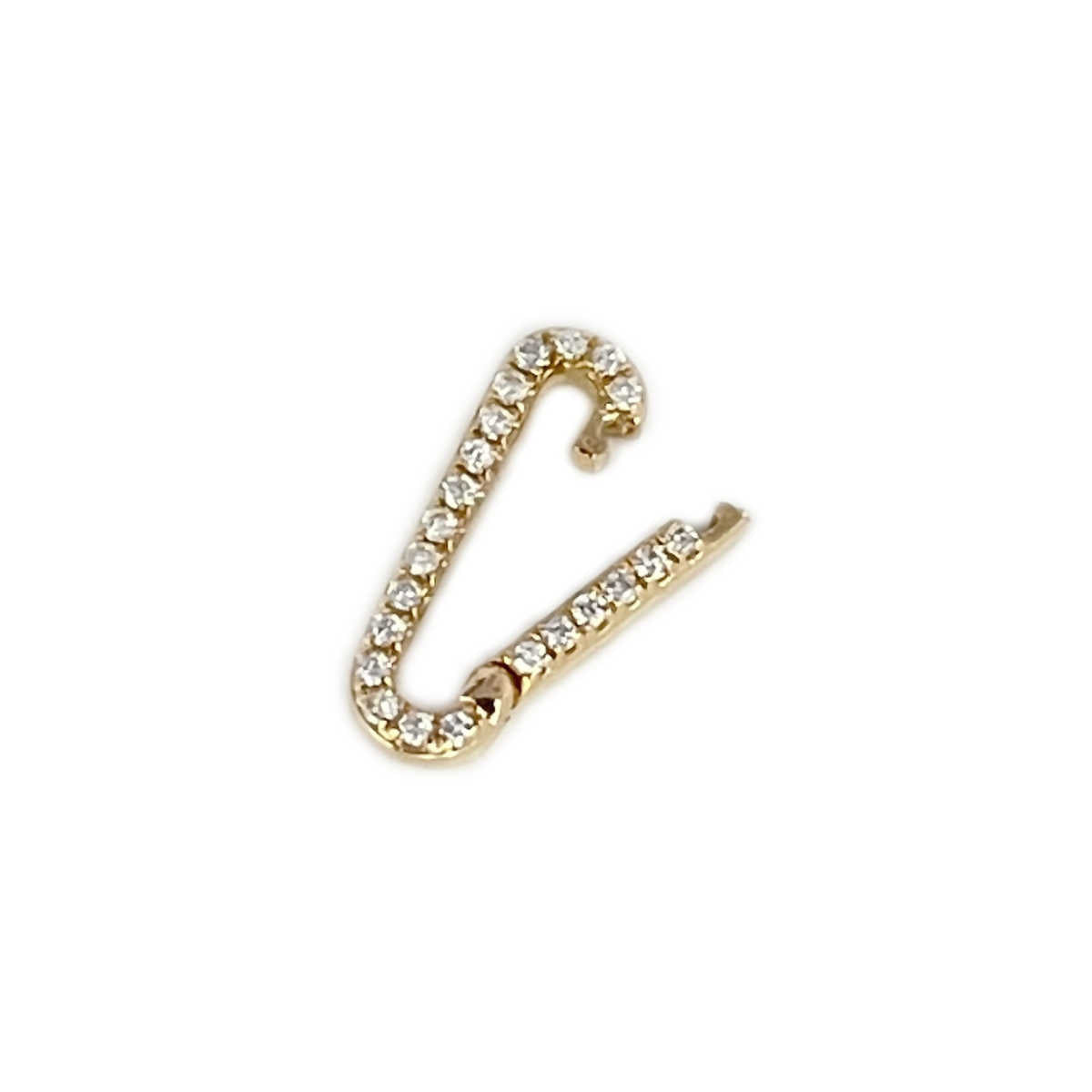 14k Gold Charm Holder with Diamond for Bracelet, Necklace, Pendant | Multiple Charm Clip Connector | Charm Enhancer