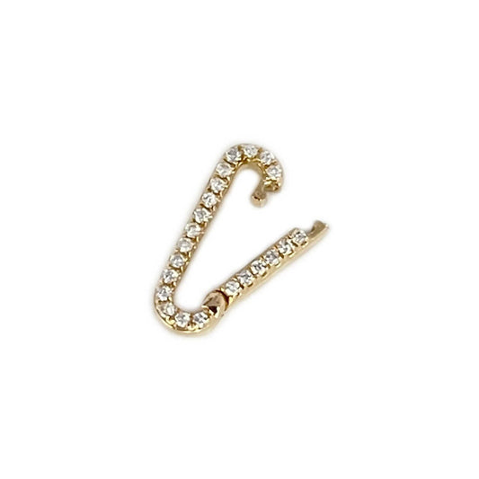 14k Gold Charm Holder with Diamond for Bracelet, Necklace, Pendant | Multiple Charm Clip Connector | Charm Enhancer