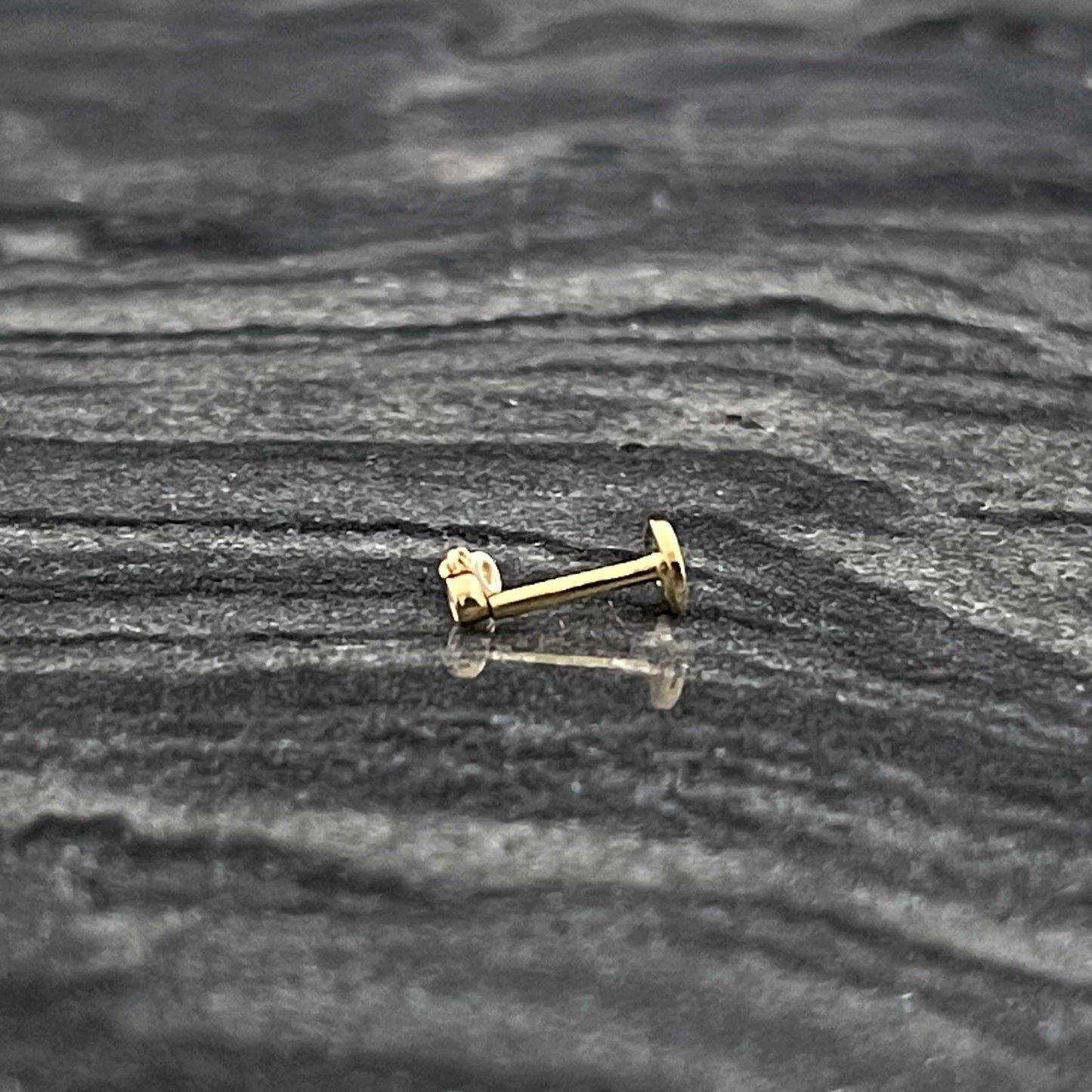 14k Gold Diamond Flat Back Piercing Stud Earrings | Two of Most