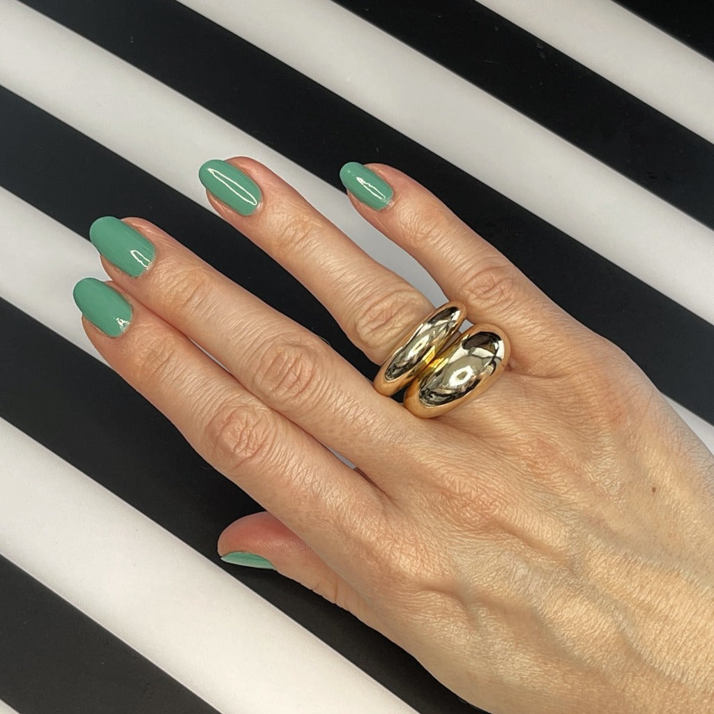 Wide Bombe Stacking Ring | 14k yellow gold | Two of Most