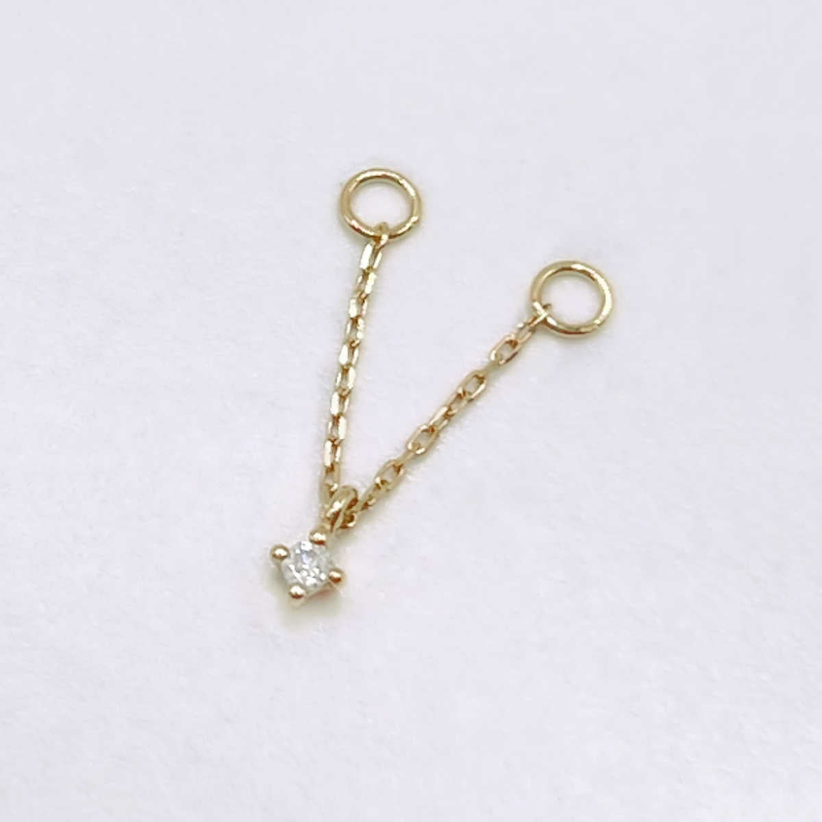 Diamond Earring Charm | Gold Earring Charm | Interchangeable Earring Charms | Double Hole Earring | Connected Earring