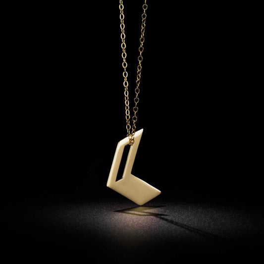 Chevron Necklace | 14k Gold Pendant Necklace | Large Gold Pendant | Geometric Pendant Necklace from Two of Most