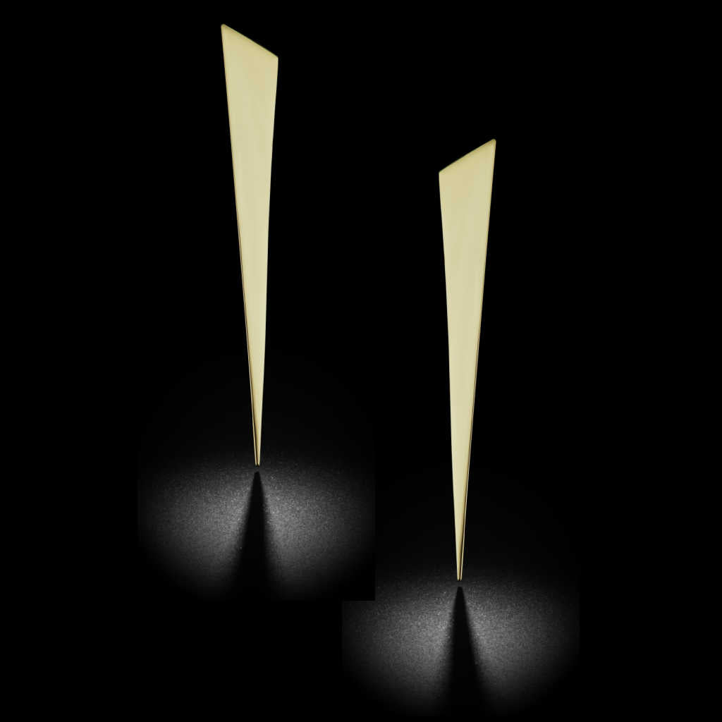 Large Spike stud earrings | push back | 14k yellow gold | Two of Most